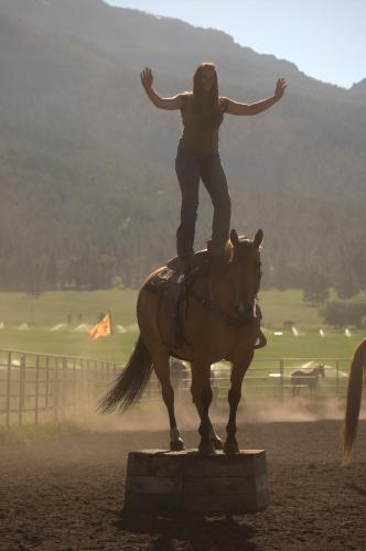 Landra, one of my students, during the photo shoot for Living the Country Life magazine showing what hard work can get you.